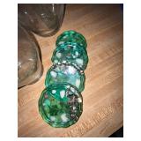 Collection of Glass Vases, Pitcher, and Decorative Coasters