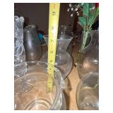 Collection of Glass Vases, Pitcher, and Decorative Coasters