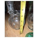 Collection of Glass Vases, Pitcher, and Decorative Coasters