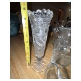 Collection of Glass Vases, Pitcher, and Decorative Coasters