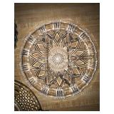 Collection of 5 Vintage Glass Serving Trays and 1 Football Stadium Platter