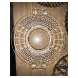 Collection of 5 Vintage Glass Serving Trays and 1 Football Stadium Platter