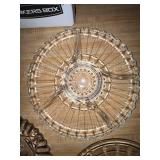 Collection of 5 Vintage Glass Serving Trays and 1 Football Stadium Platter