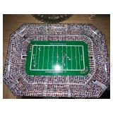 Collection of 5 Vintage Glass Serving Trays and 1 Football Stadium Platter