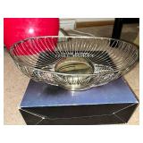 Kitchenware Set: Oval Baking Dish with Metal Holder, Silver Plated Oval Basket, and Metal Paper Towel Holder