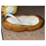 Retro Cheese and Butter Serving Set with Spreader Knives and Divided Platter