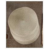 Set of 7 Woven Placemats with Decorative Bali Bamboo Tray