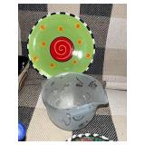 Eclectic Collection of Decorative Bowls, Plates, Teapot, and Abstract Salt & Pepper Shakers