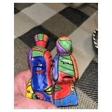 Eclectic Collection of Decorative Bowls, Plates, Teapot, and Abstract Salt & Pepper Shakers