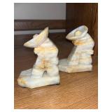 Pair of Vintage Onyx Cowboy Figurine Bookends
