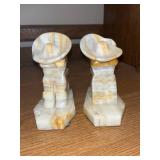 Pair of Vintage Onyx Cowboy Figurine Bookends
