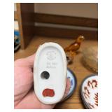 Decorative Plates and Figurines Collection including Porcelain, Glass, and Gold Leaf Bowl