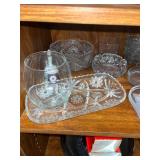Collection of Vintage Glass Serving Dishes and Bowls