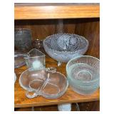 Collection of Vintage Glass Serving Dishes and Bowls
