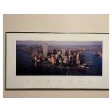 Framed Panoramic Poster of New York City Skyline with World Trade Center