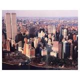 Framed Panoramic Poster of New York City Skyline with World Trade Center