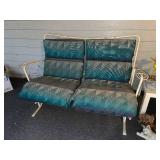 Metal Patio Glider Loveseat with Cushions