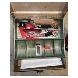 Collection of 3 Metal Toolboxes with Husky Socket Set, Propane Torch, and Assorted Hand Tools