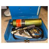 Collection of 3 Metal Toolboxes with Husky Socket Set, Propane Torch, and Assorted Hand Tools