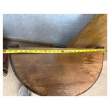Vintage Wooden Demilune Side Table with Shelf