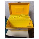 2-Drawer Filing Cabinet with Rubbermaid Desk Organizer and Yellow File Box