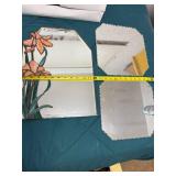 Lot of 3 Decorative Wall Mirrors including Stained Glass Floral Mirror