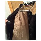 Vintage Dark Brown Fur Coat with Light Tan Fur Collar