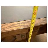 Vintage Solid Wood Desk with Drawers and Leather Top