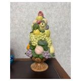 Holland Mold Ceramic Fruit Topiary Table Decor, 14 Inches Tall