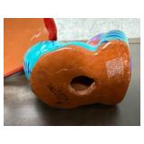 Set of 2 Hand-Painted Mexican Ceramic Cat Figurines