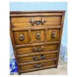 Rustic Wood Chest of Drawers with Metal Handles, 36in x 20in x 49in
