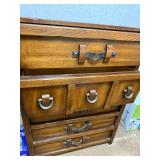 Rustic Wood Chest of Drawers with Metal Handles, 36in x 20in x 49in