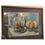 Claude Monet Still Life Framed Art Print with Blue Plate and Fruit