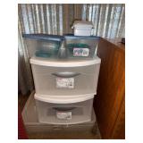 Sterilite Storage Drawer Tower and Assorted Plastic Totes