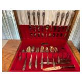 1847 Rogers Bros IS Silverplate Flatware Set with Wooden Case