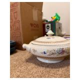 Large Assorted Set of Vintage Floral Tea Cups, Saucers, and Serving Pieces