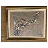 Framed Watercolor and Casein on Cork Art by Chu Wenec, 