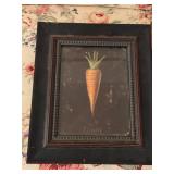 Framed Art Set featuring Carrot Illustration and Yellow Rose Photograph