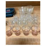 Vintage Glassware Collection with Mini Mugs, Dessert Dishes, and Bowls