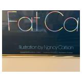 Fat Cat Art Print by Nancy Carlson with Cat Wall Clock