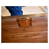 Vintage Wooden Cedar Hope Chest with Carved Details