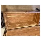 Vintage Wooden Cedar Hope Chest with Carved Details