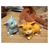 TY Beanie Babies Plush Toys and FIGI Cat Pot Risers Set of 3