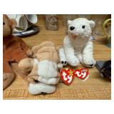 TY Beanie Babies Plush Toys and FIGI Cat Pot Risers Set of 3