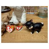 TY Beanie Babies Plush Toys and FIGI Cat Pot Risers Set of 3