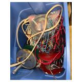 Large Bin of Assorted Wiring, Cables, and Electrical Parts