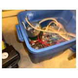 Large Bin of Assorted Wiring, Cables, and Electrical Parts