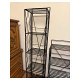 Set of 2 Black Metal Storage Racks with Shelves