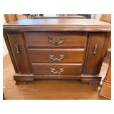 Lot of 2 Wooden Jewelry Boxes and Ornate Metal Candle Holder