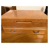 Lot of 2 Wooden Jewelry Boxes and Ornate Metal Candle Holder